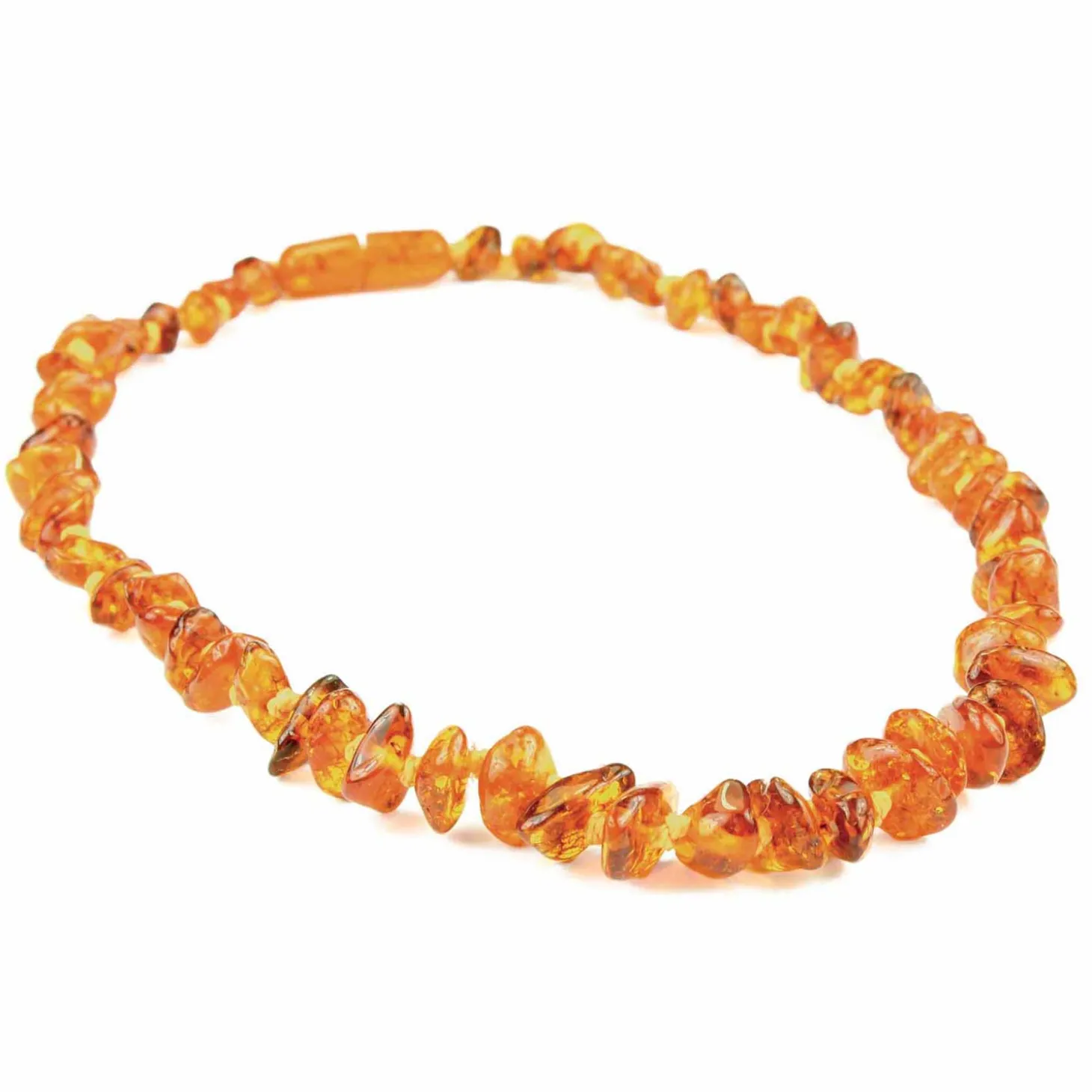 Baby Bernsteinkette oval cognac