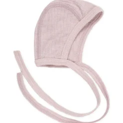 Baby Häubchen Baumwolle Wolle Seide altrosa 50/56