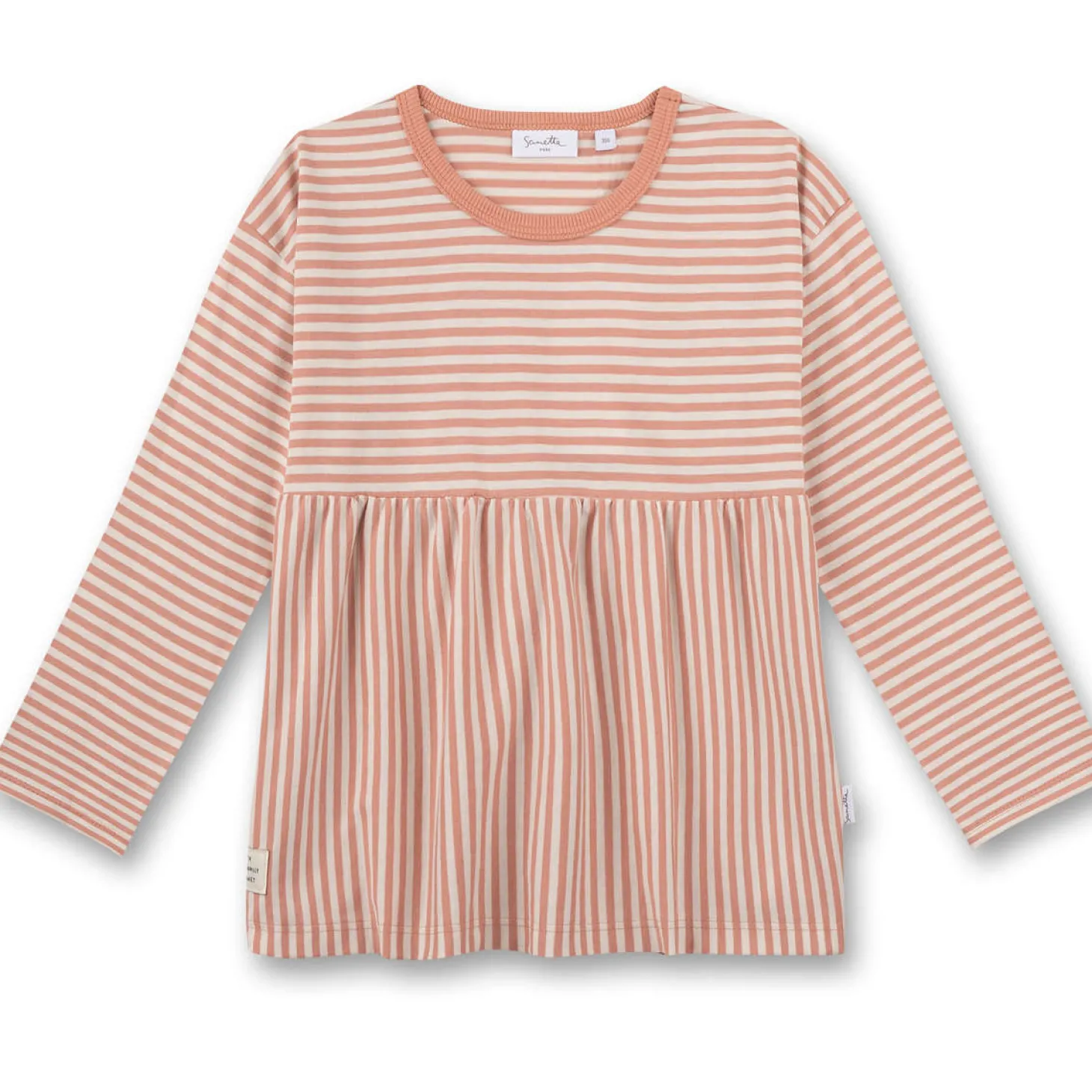 Baby Langarmshirt apricot gestreift 62