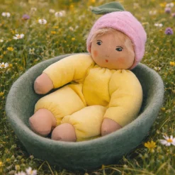 Babypuppe Blütenbaby gelb