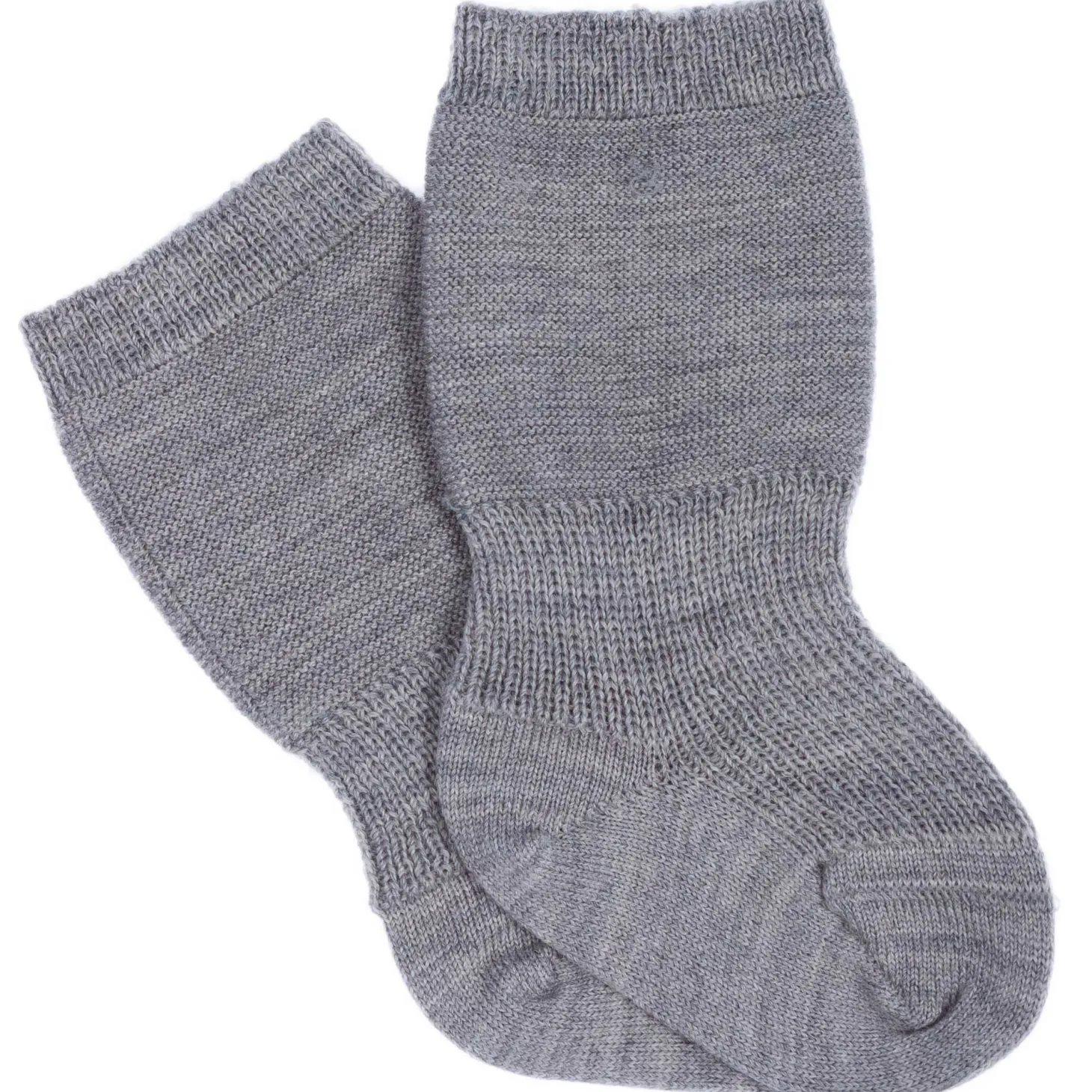 Baby Speckbein Wollsocken grau 80/86