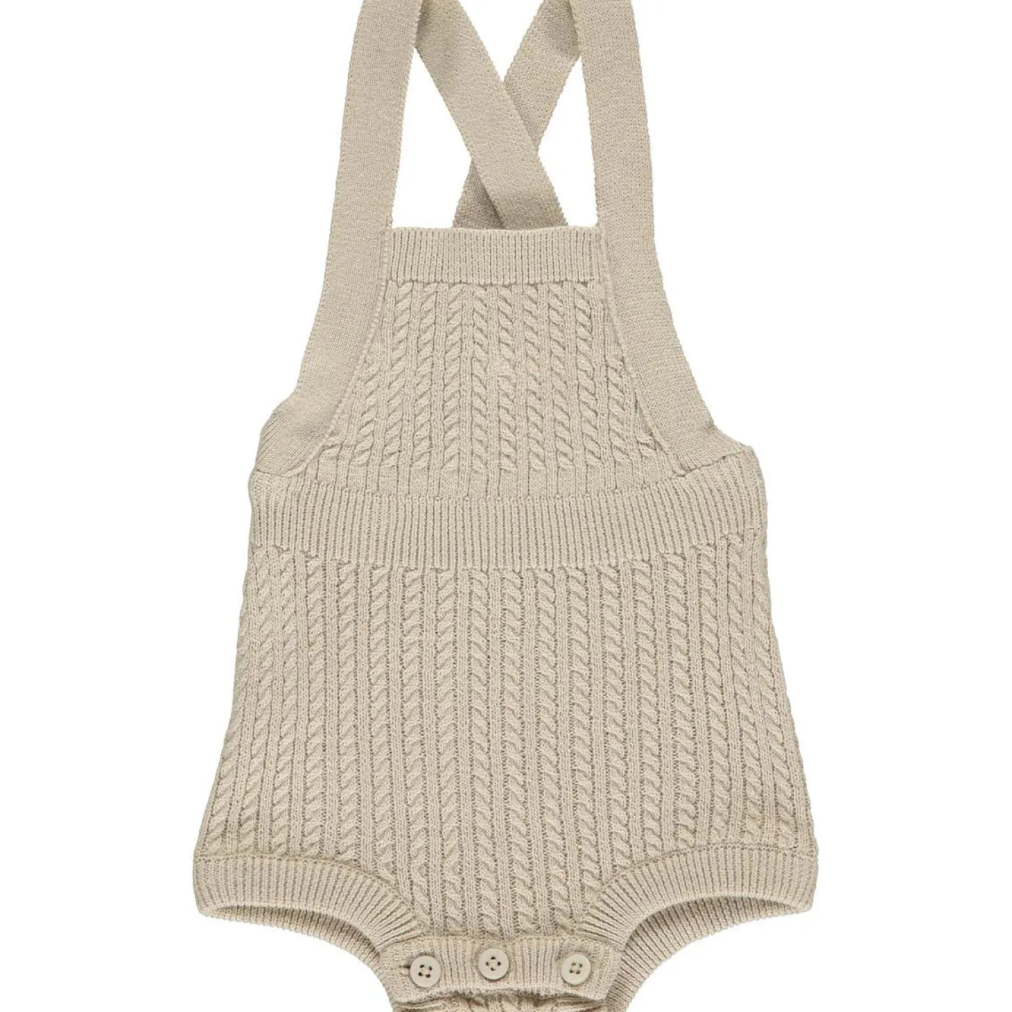 Baby Strick-Latzhose kurz sand 62