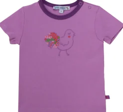 Baby T-Shirt lavendel Vogel-Strickerei 68
