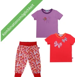 Baby T-Shirt rot Schmetterling-Strickerei 74