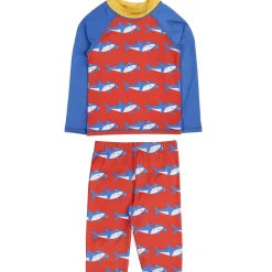 Bade-Outfit "Hammerhai" rot-blau UPF 50+ 104
