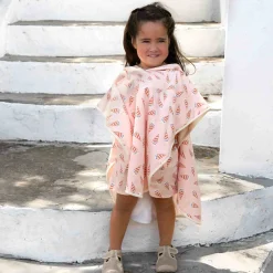 Bade-Poncho mit UV Schutz "Eis" rosa