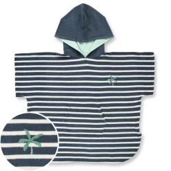 Badeponcho "Palme" dunkelpetrol 92-104