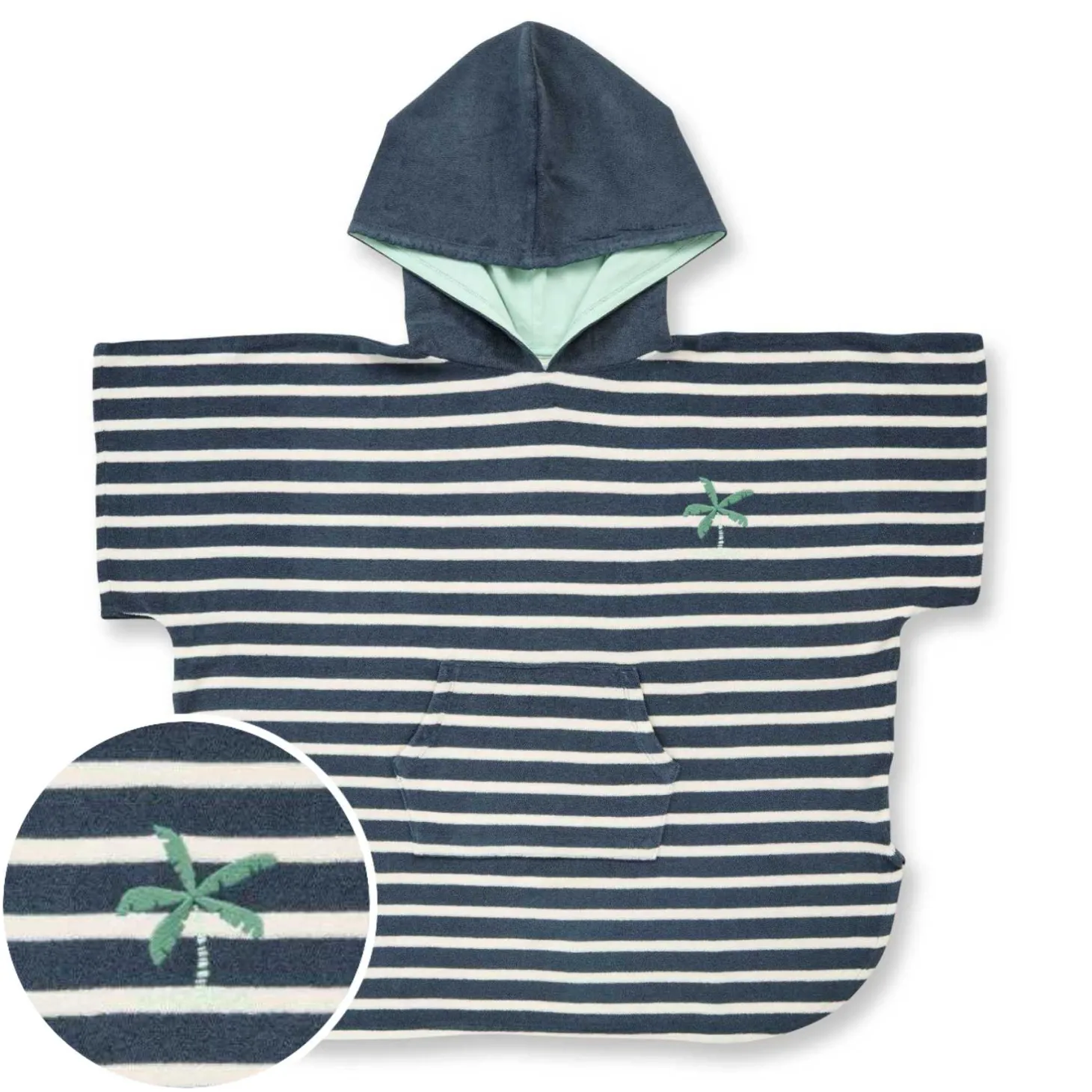 Badeponcho "Palme" dunkelpetrol 92-104