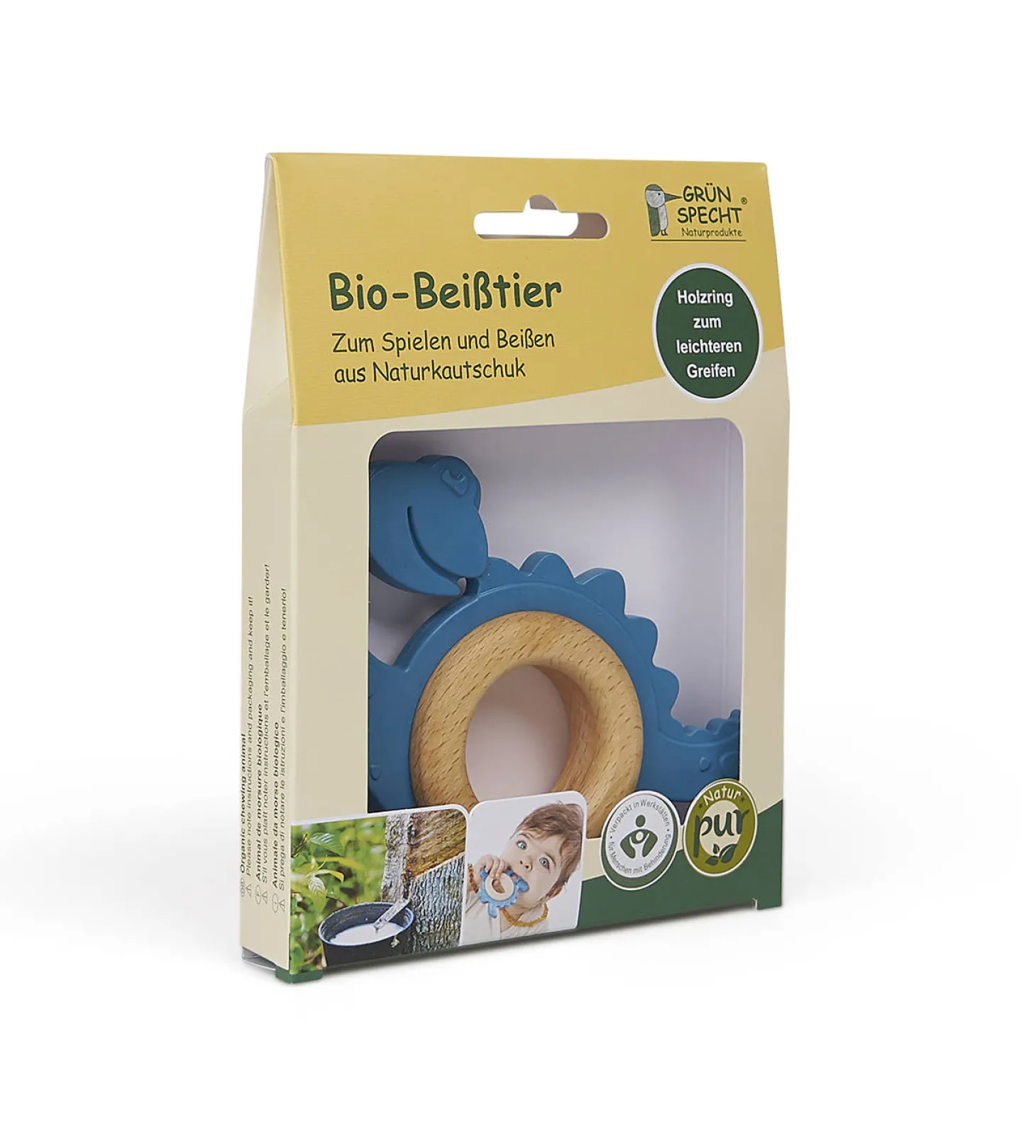 Beißtier Dino Naturkautschuk/Holz