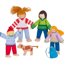 Biegepuppen-Set Familie mit Hund