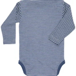 Body langarm Wolle Seide blau natur 50/56