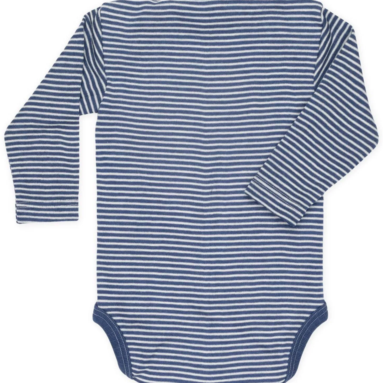Body langarm Wolle Seide blau natur 50/56