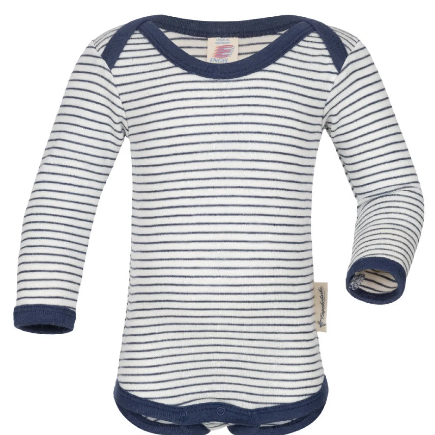 Body langarm Wolle Seide marine-natur 50/56