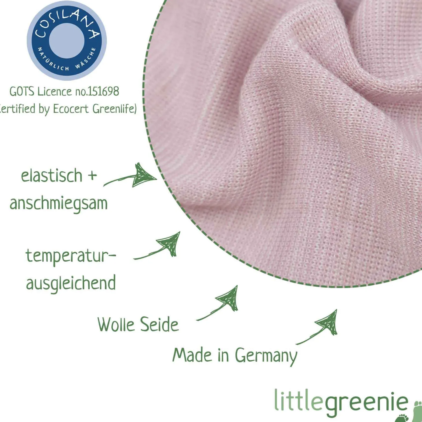 Bundhose Wolle Seide pastell rosa 50/56