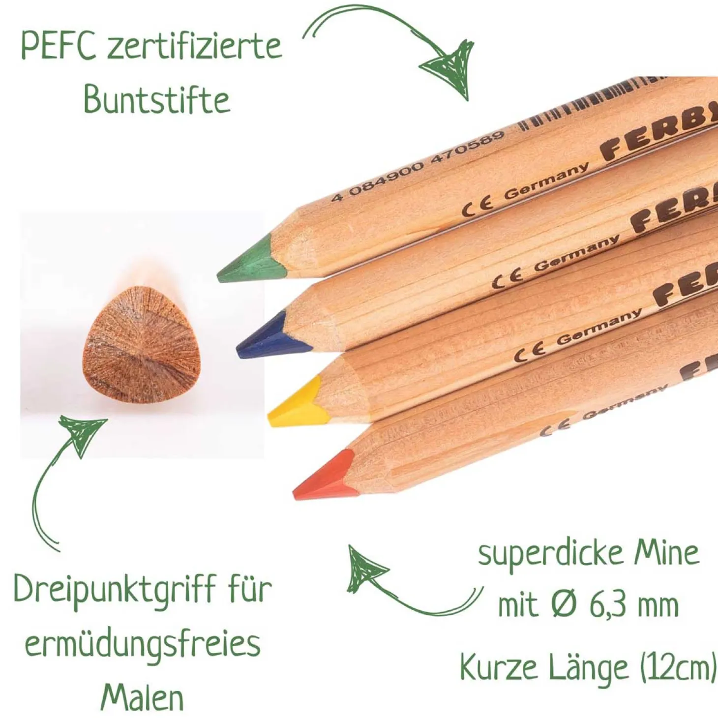 12 Buntstifte Ferby® natur