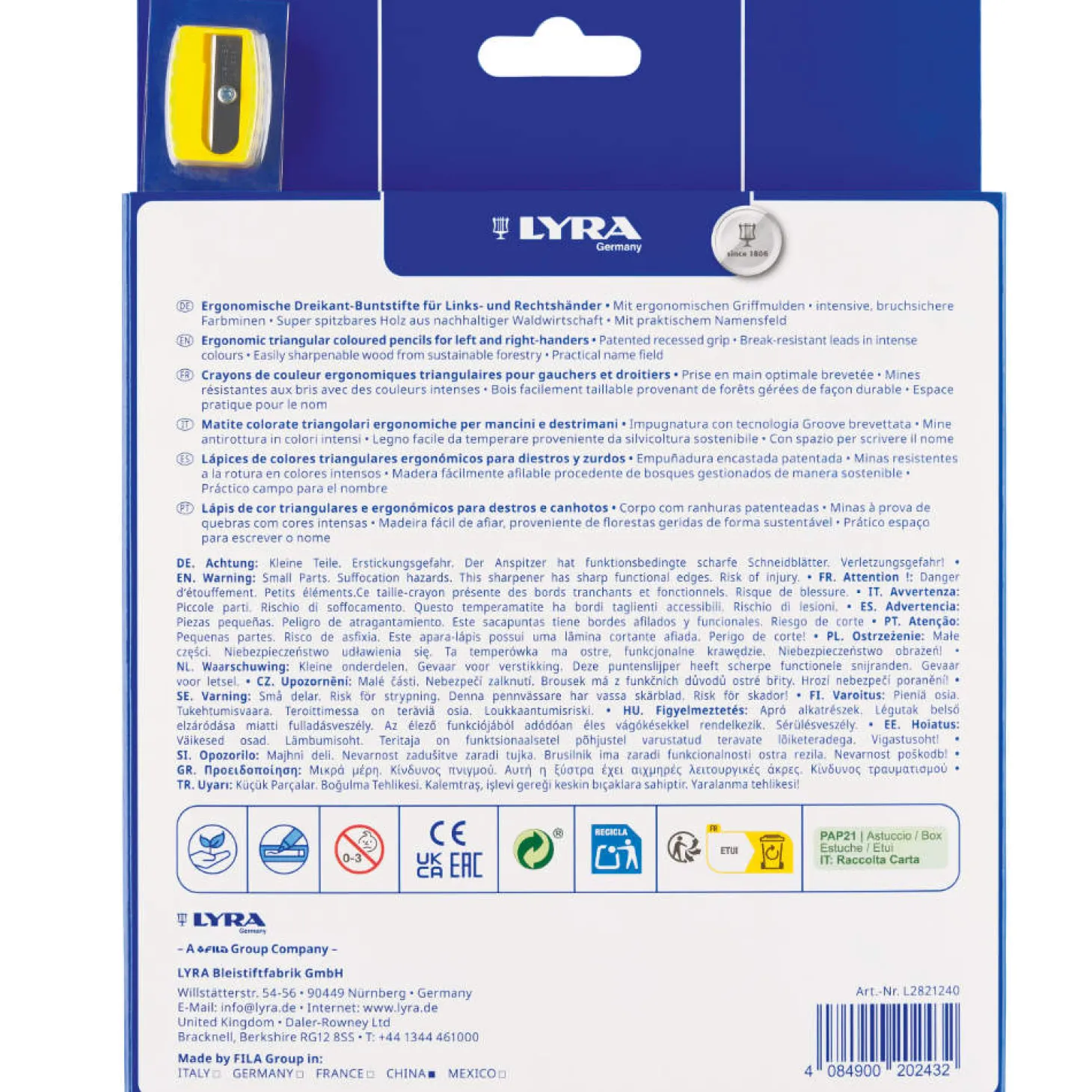 24 Buntstifte LYRA Groove slim + Spitzer