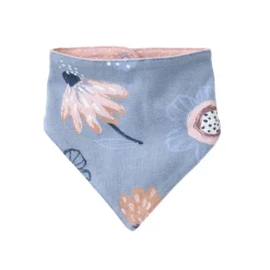 Dreieckstuch "große Herbstblumen" rauchblau