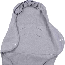 Einschlagdecke Babyschale grau Baumwollfleece