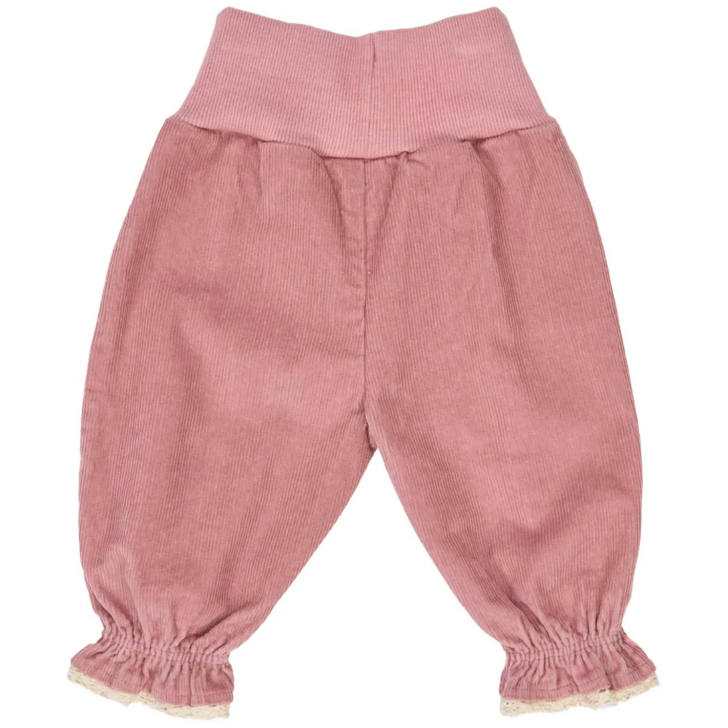 Feincord-Babyhose mit Rüschen altrosa 62
