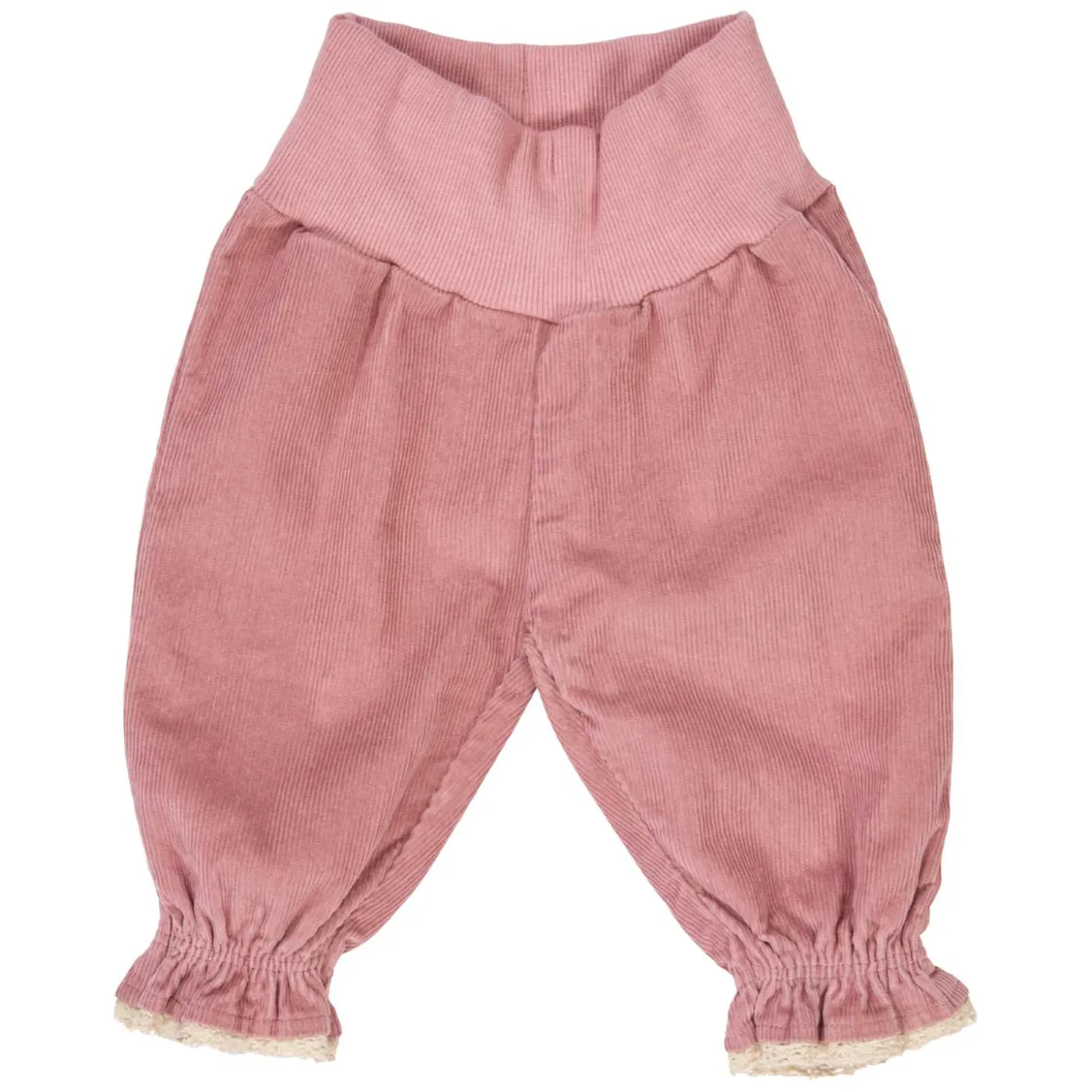 Feincord-Babyhose mit Rüschen altrosa 62