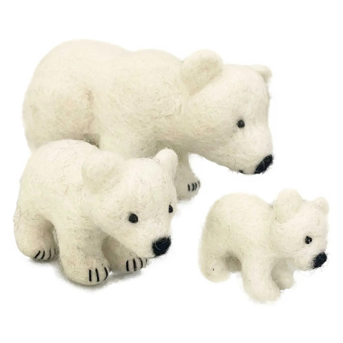 Filz Eisbären-Familie 3er Set