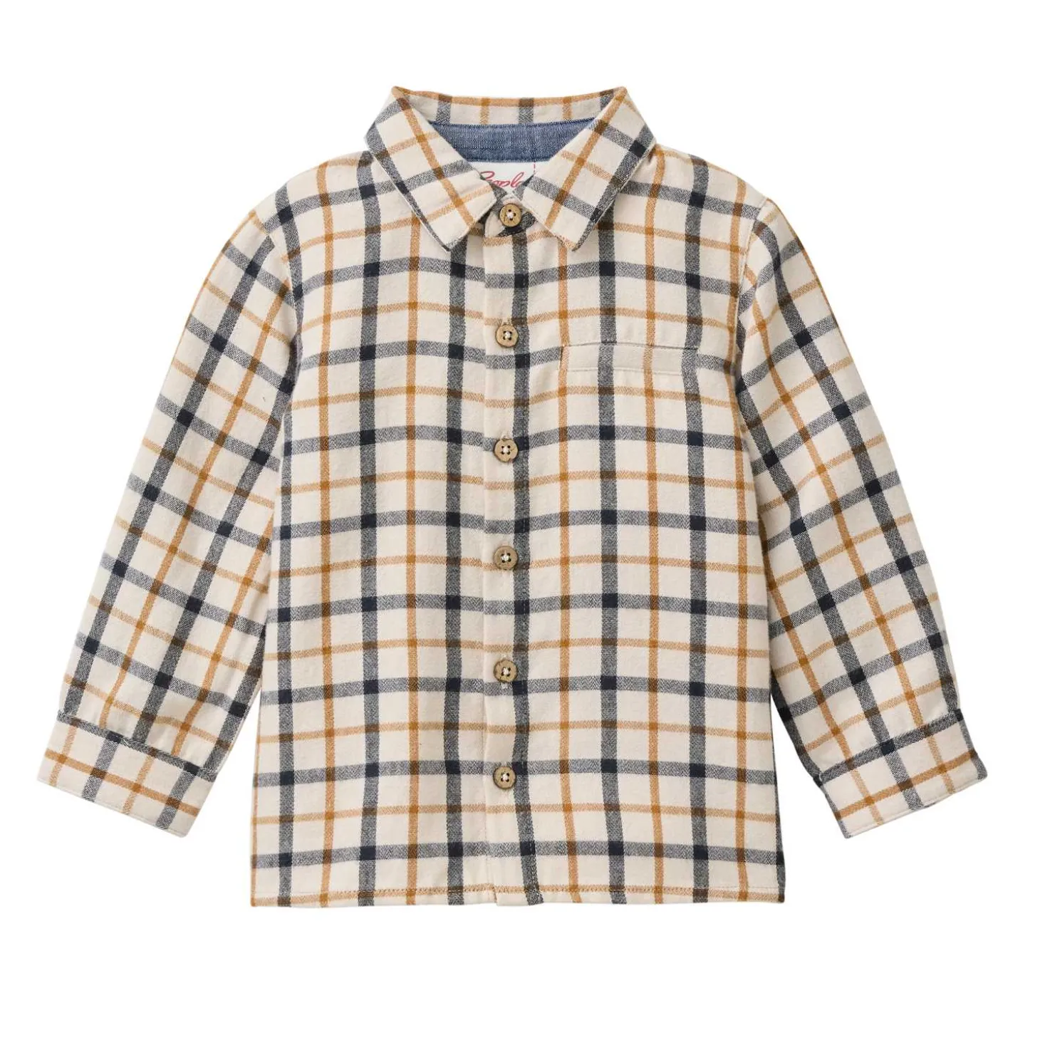 Flanell-Hemd kariert hellbeige 110/116