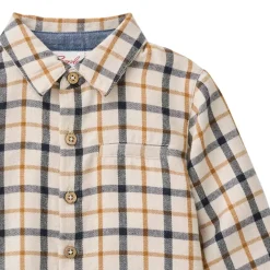 Flanell-Hemd kariert hellbeige 110/116