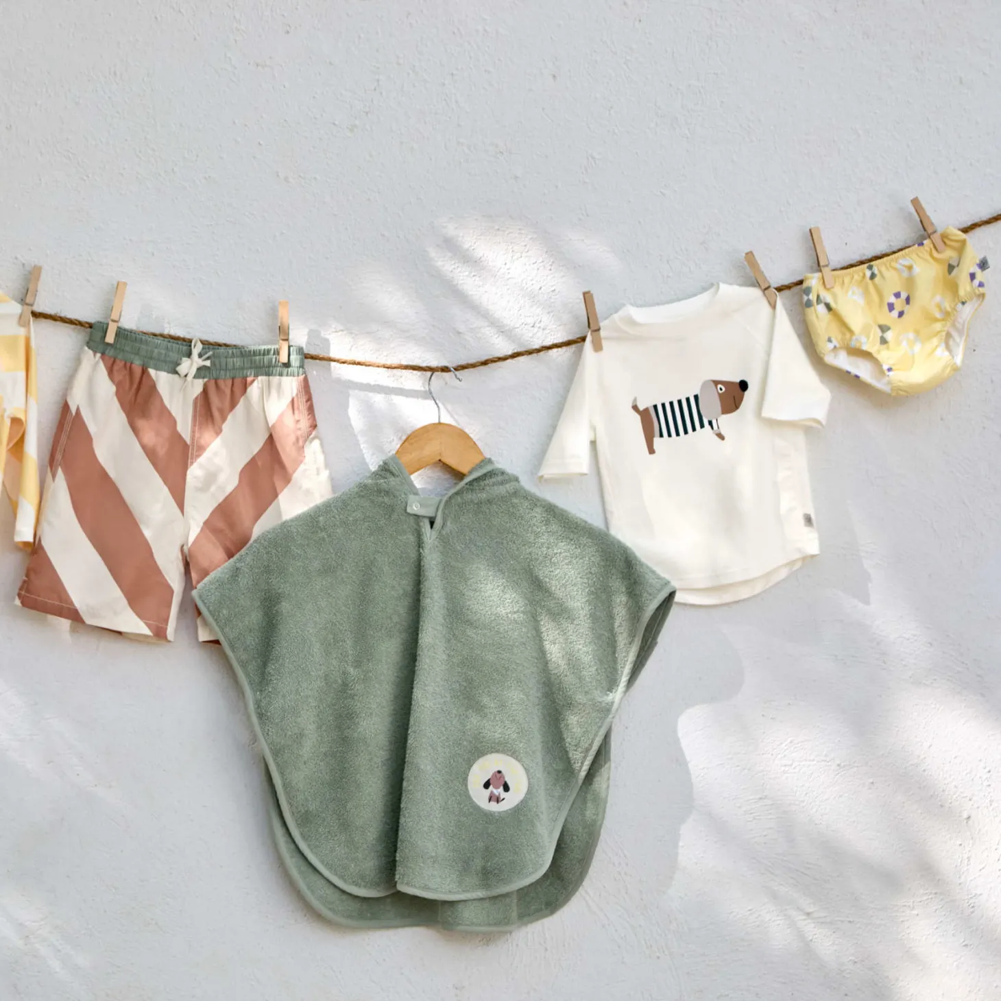 Frottee-Badeponcho khaki