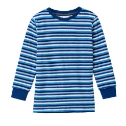 Frottee-Schlafanzug blau geringelt 104
