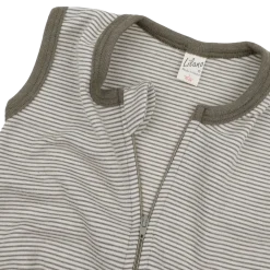 Ganzjahresschlafsack Wolle Seide Ringel khaki 70