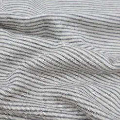 Ganzjahresschlafsack Wolle Seide grau Ringel 90 cm