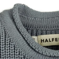 Grobstrick-Pullover rauchblau 86/92