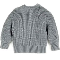 Grobstrick-Pullover rauchblau 86/92