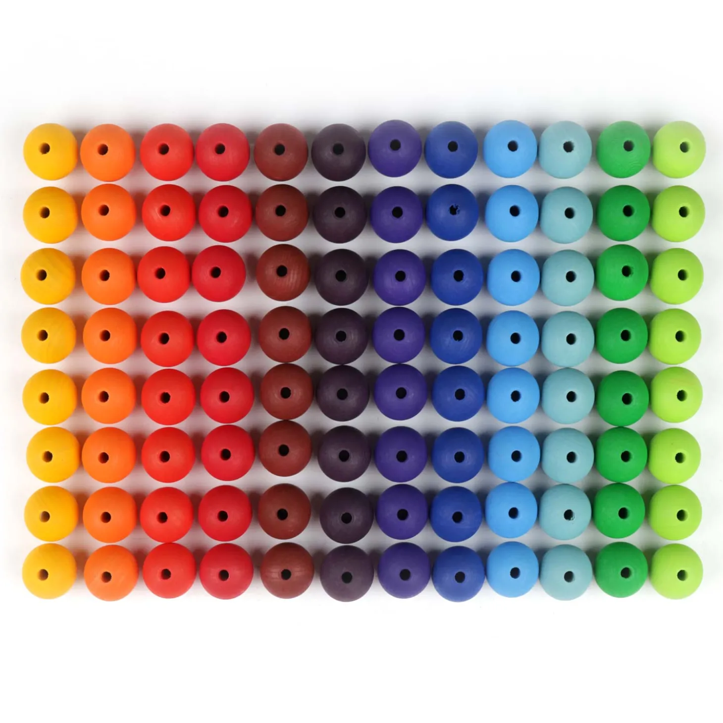 Große Holzperlen Regenbogen (96 Stück)