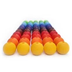 Große Holzperlen Regenbogen (96 Stück)