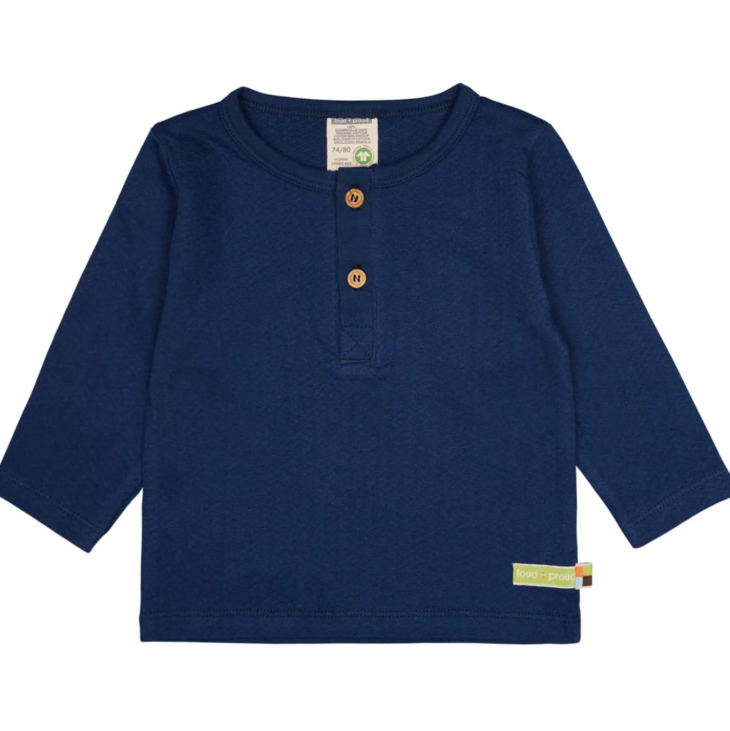 Henley Shirt Musselin ultramarin 62/68