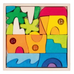 Holzbausteine "Landschaft" mit Muggelsteinen