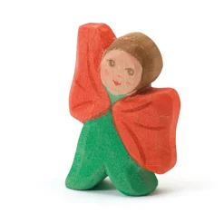 Holzfigur Blumenkind Mohn