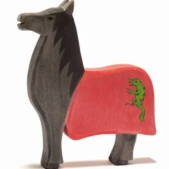 Holzfigur Schwarzer Ritter mit Pferd
