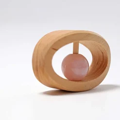 Holzgreifling Rosenquarz Rassel