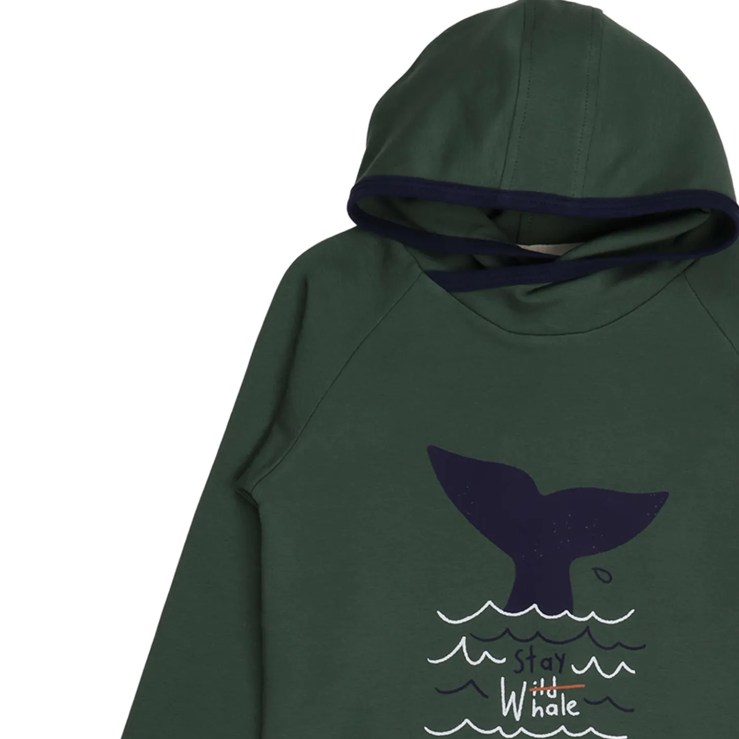 Hoodie "Walflosse"dunkelgrün 116