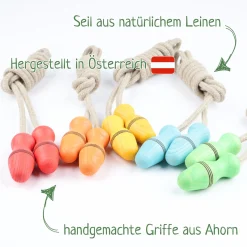 Hüpfseil mit Kindergriff bunt orange