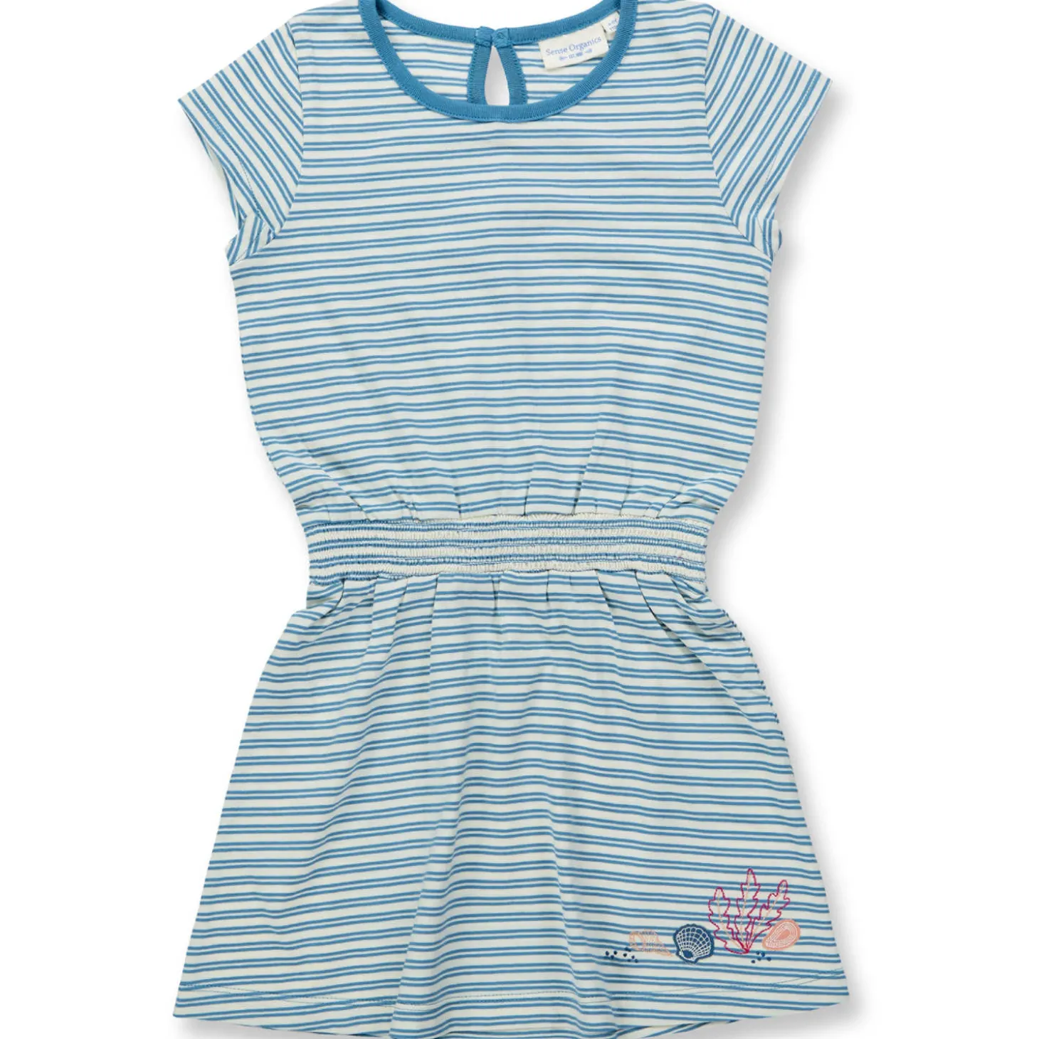 Jersey-Kleid blau weiß geringelt 104
