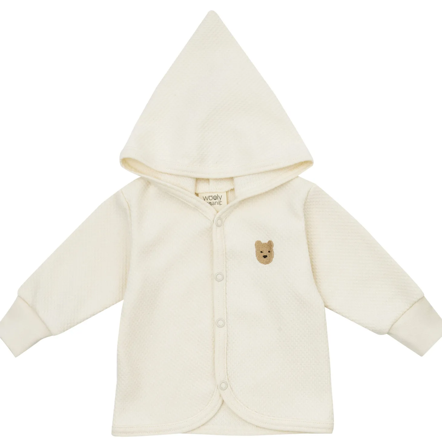 Kapuzenjacke Waffelpique ecru 86/92