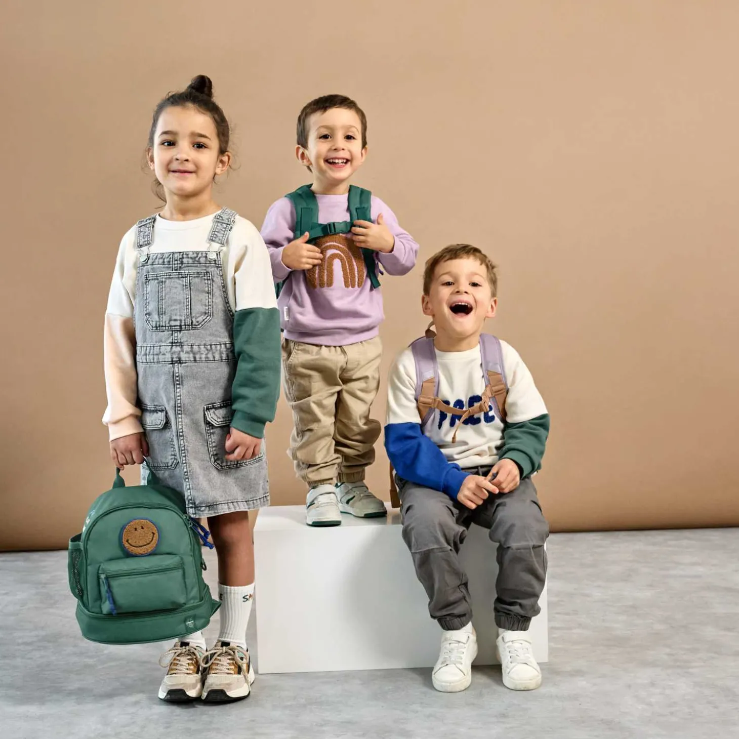 Kindergartenrucksack Mini "Smilie" dunkelgrün