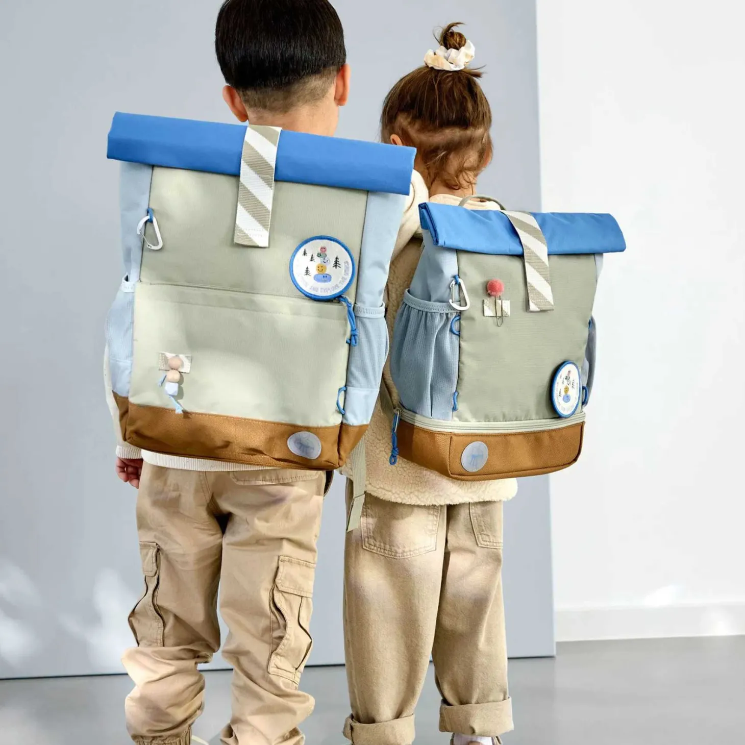Kinderrucksack Rolltop 11L grün/blau