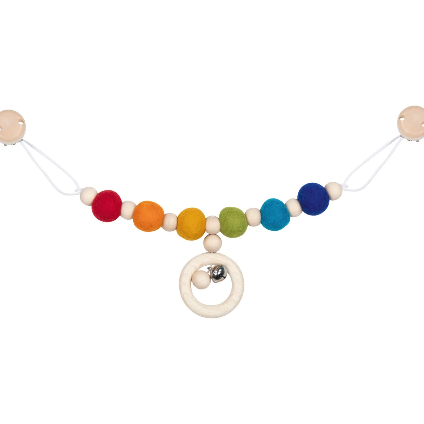 Kinderwagenkette mit Filz "Regenbogen"