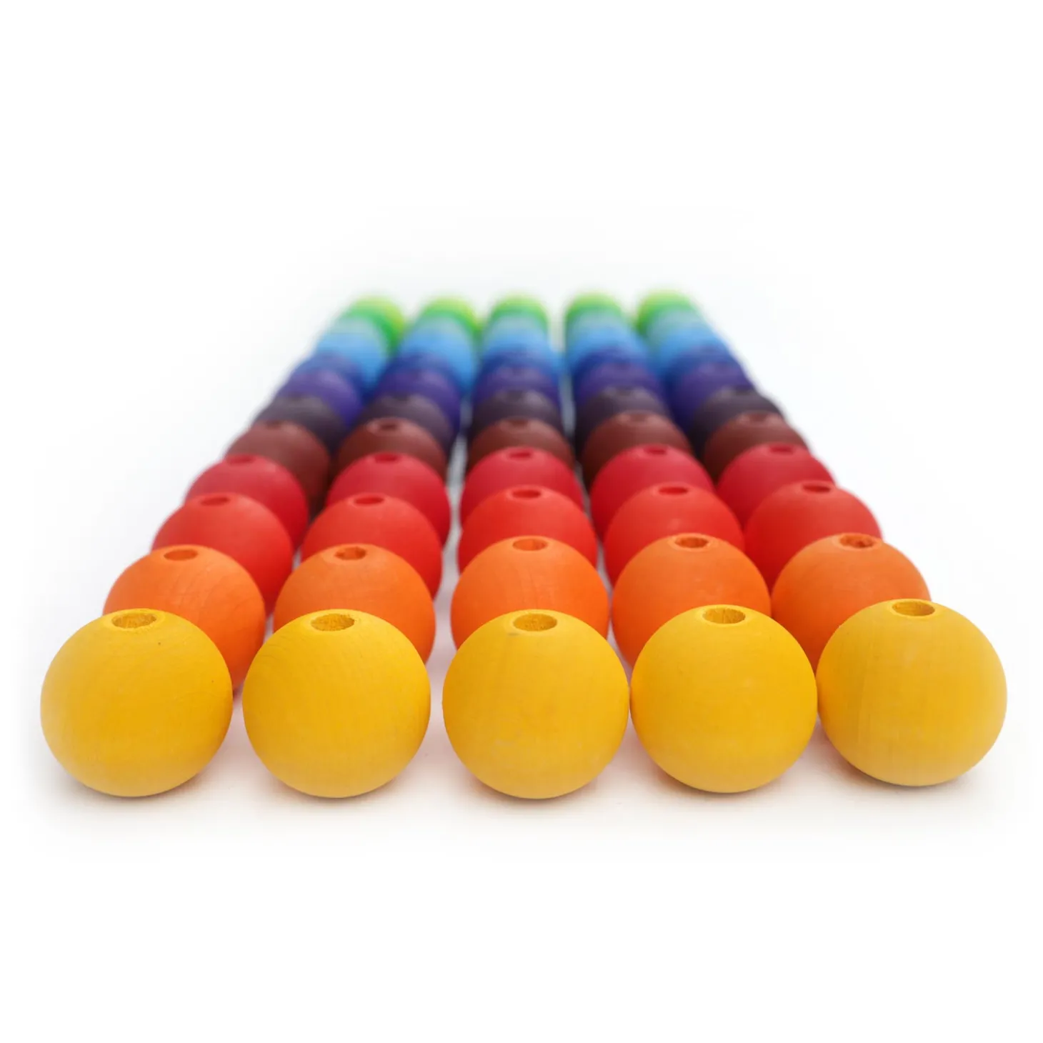 Kleine Holzperlen Regenbogen (120 Stück)