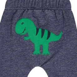 Krabbelhose "Dinosaurier" denim-blau 74