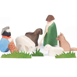 Krippenfigur Hirte sitzend